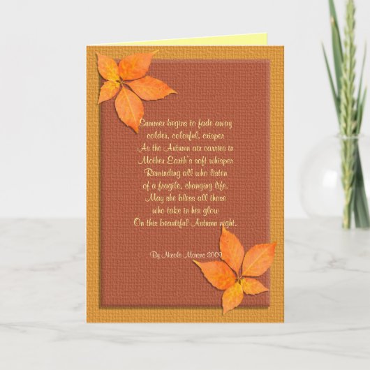 感謝祭カード秋のツタと詩 シーズンカード (正面)