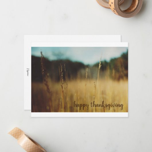 感謝祭カード秋の草原 ノートカード (正面/裏面インサイチュ)