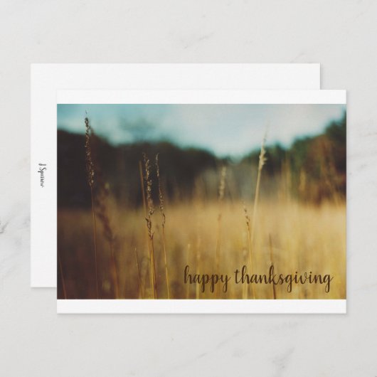 感謝祭カード秋の草原 ノートカード (正面/裏面)