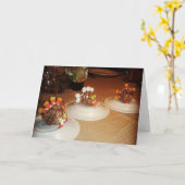 感謝祭カード「サクサクの七面鳥」 カード (黄色い花)