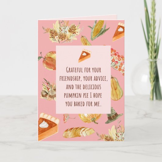 感謝祭カード – パンプキおもしろいンパイを持って来る カード (正面)