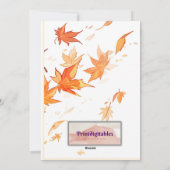 感謝祭カード、七面鳥の日 シーズンカード (裏面)