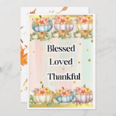 感謝祭カード、七面鳥の日、ハッピー・感謝祭 シーズンカード (正面/裏面)