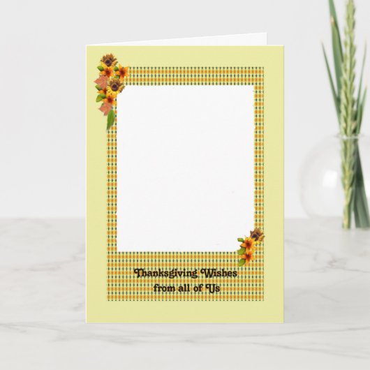 感謝祭カード、家族の写真の追加 シーズンカード (正面)