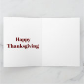 感謝祭カード – 赤 サンキューカード (内部)