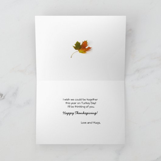 感謝祭カー恋しく思ドの娘のマペル離れの シーズンカード (内部)