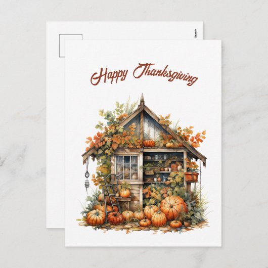 感謝祭ガーデンシェッドイラストレーション シーズンポストカード (正面/裏面)