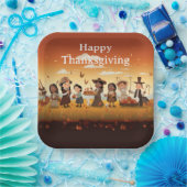 感謝祭キッズ12 ペーパープレート (パーティー)