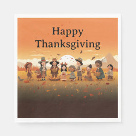感謝祭キッズ13紙ナプキン スタンダードランチョンナプキン