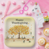 感謝祭キッズ14 ペーパープレート (パーティー)