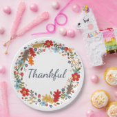 感謝祭キッチンダイニング秋リース ペーパープレート (パーティー)