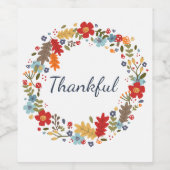 感謝祭キッチンダイニング秋リース ワインラベル (シングルラベル)