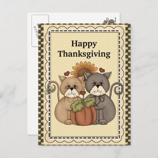 感謝祭キャッツ挨拶はがき シーズンポストカード (正面/裏面)