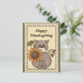 感謝祭キャットグリーティングポストカード シーズンポストカード (スタンド正面)