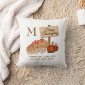 感謝祭キリスト教モノグラム クッション (ブランケット)