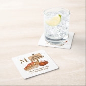 感謝祭キリスト教モノグラム スクエアペーパーコースター (インサイチュ)