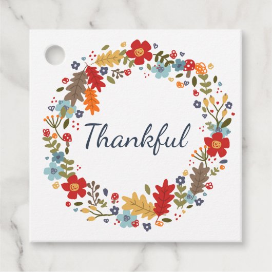 感謝祭ギフトラッピング秋リース感謝祭 フェイバータグ (正面)