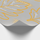 感謝祭ギフトラッピング – グレー金ゴールド ラッピングペーパー (角)