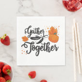 感謝祭ギャザー一緒にスクリプト紙ナプキン スタンダードランチョンナプキン (インサイチュ)