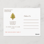 感謝祭クッキー写真はがき ポストカード (裏面)