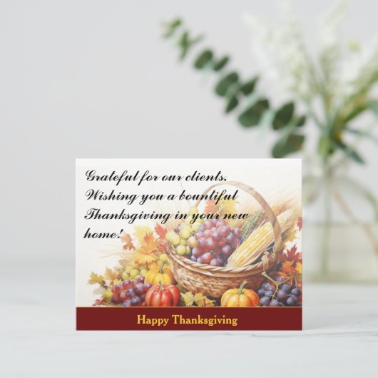 感謝祭クライアント実在エステートマーケティング ポストカード (スタンド正面)