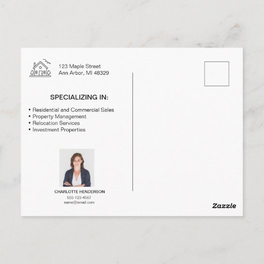 感謝祭クライアント実在エステートマーケティング ポストカード (裏面)