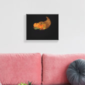 感謝祭クラシックコルヌコピアTシャツ キャンバスプリント (インサイチュ (リビング))