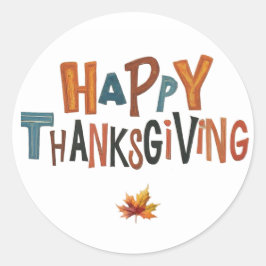 感謝祭クラシックラウンドステッカー ラウンドシール