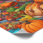 感謝祭クリエイティブフードポスターアート ポスター (角)