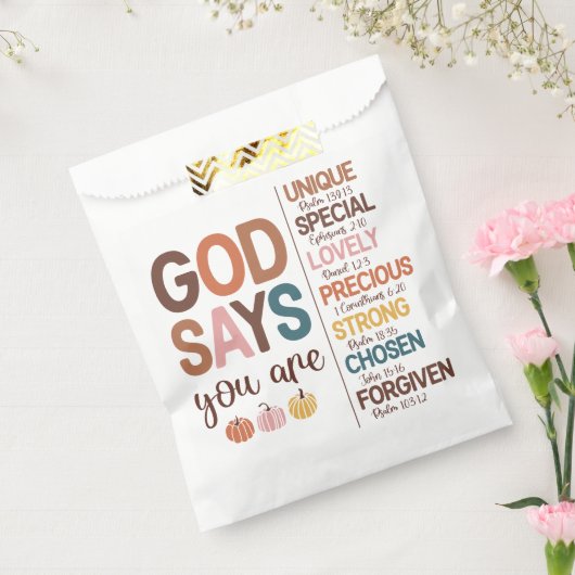 感謝祭クリスチャン引用文 フェイバーバッグ (封をした状態)