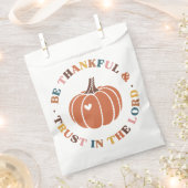 感謝祭クリスチャン引用文 フェイバーバッグ (クリップ留めされた状態)