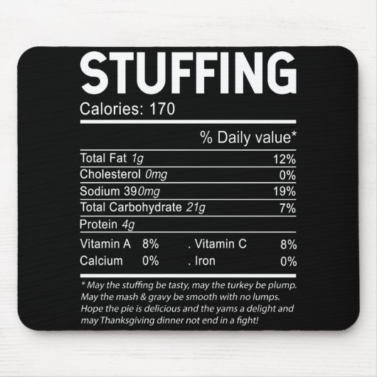 感謝祭クリスマスは栄養的な事実を詰め込む マウスパッド (正面)