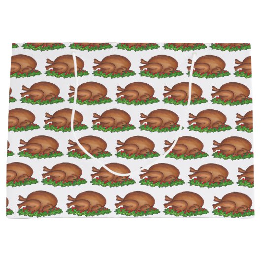 感謝祭クリスマスディナートルコ抱き枕 ラージペーパーバッグ (正面)