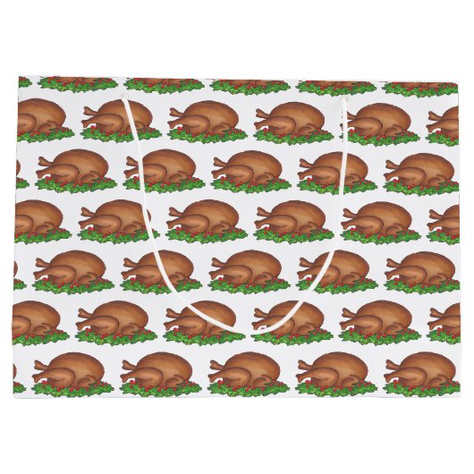 感謝祭クリスマスディナートルコ抱き枕 ラージペーパーバッグ (裏面)