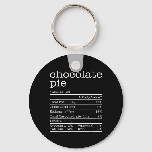 感謝祭クリスマスフード – チョコレートパイ栄養素 キーホルダー (正面)