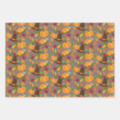 感謝祭クールのタイル模様 ラッピングペーパーシート (正面3)