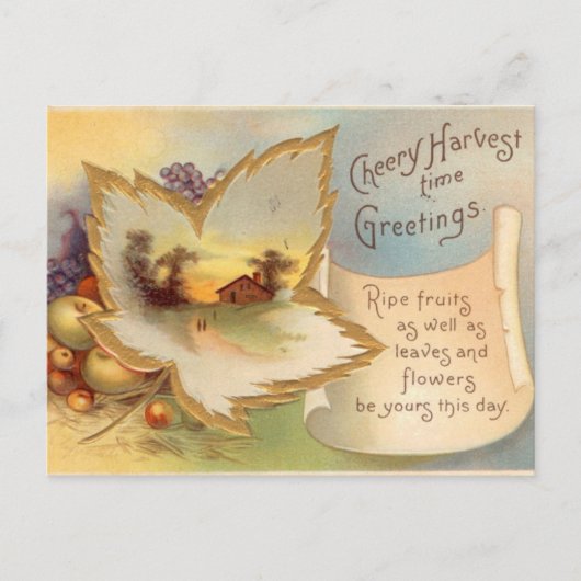 感謝祭クールシーンヴィンテージはがき ポストカード (正面)