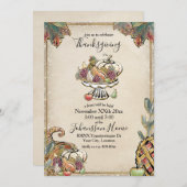 感謝祭グリッター秋ハーベスト 招待状 (正面/裏面)