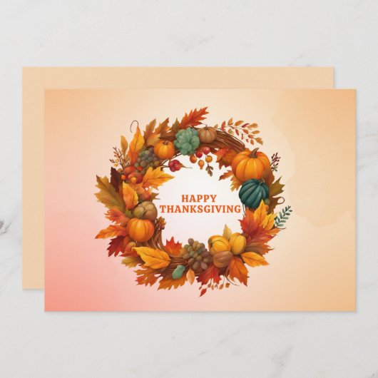 感謝祭グリーティングフローラ秋リース シーズンカード (正面/裏面)