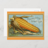 感謝祭グリーティングヴィンテージ秋収穫 ポストカード (正面/裏面)