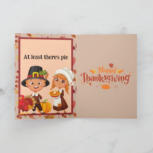 感謝祭グリーンビーンキャセロールユーモア カード (内部)