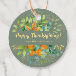 感謝祭グリーン紅葉水彩秋 フェイバータグ