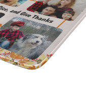 感謝祭コラージュ写真とカスタム文字 カッティングボード (角)