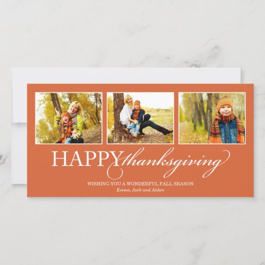 感謝祭コラージュ | 休日のフォトカード シーズンカード (正面)