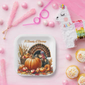 感謝祭コルヌコピアトルコパーティー ペーパープレート (パーティー)