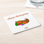 感謝祭コルヌコピア紙コースター スクエアペーパーコースター (アングル)