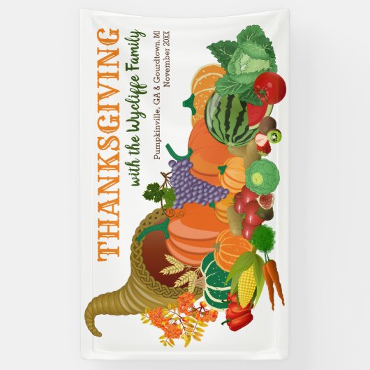 感謝祭コルヌコピア豊かさ豊かさの角 横断幕 (縦)