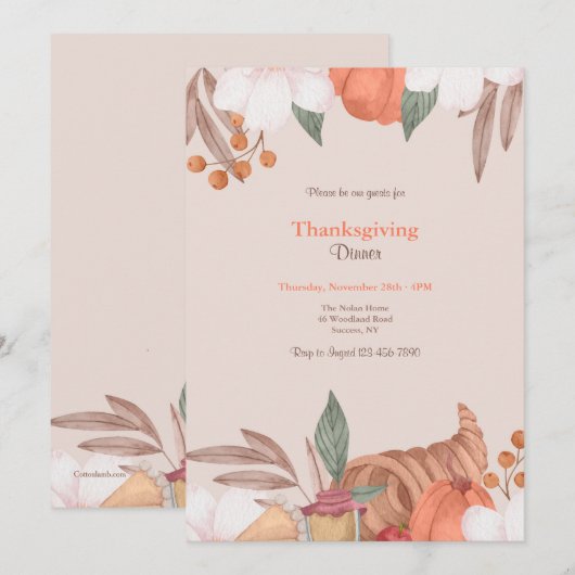 感謝祭コルヌコピア 招待状 (正面/裏面)