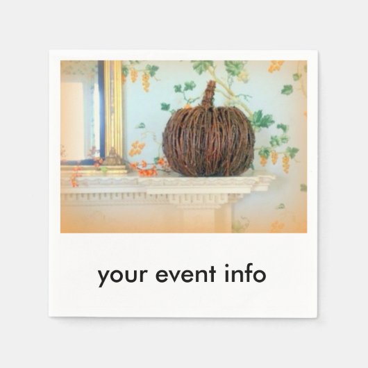 感謝祭コロニアル紙ナプキン スタンダードカクテルナプキン (正面)