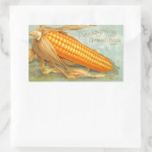 感謝祭コーンオンコブヴィンテージステッカー 長方形シール (バッグ)